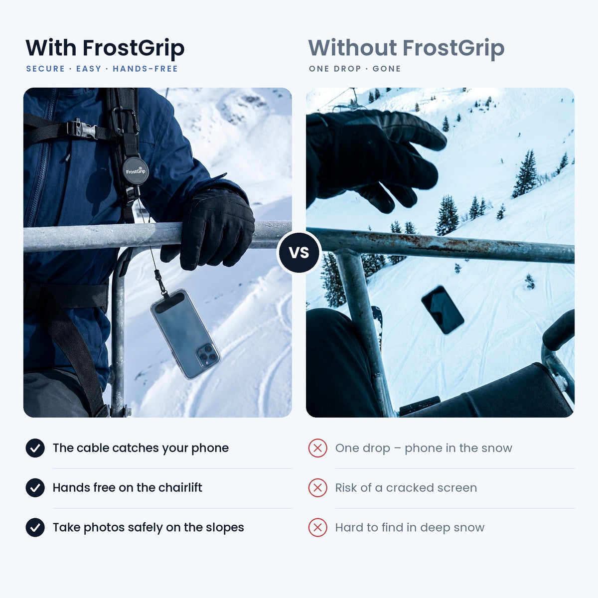 FrostGrip anti-drop phone tether