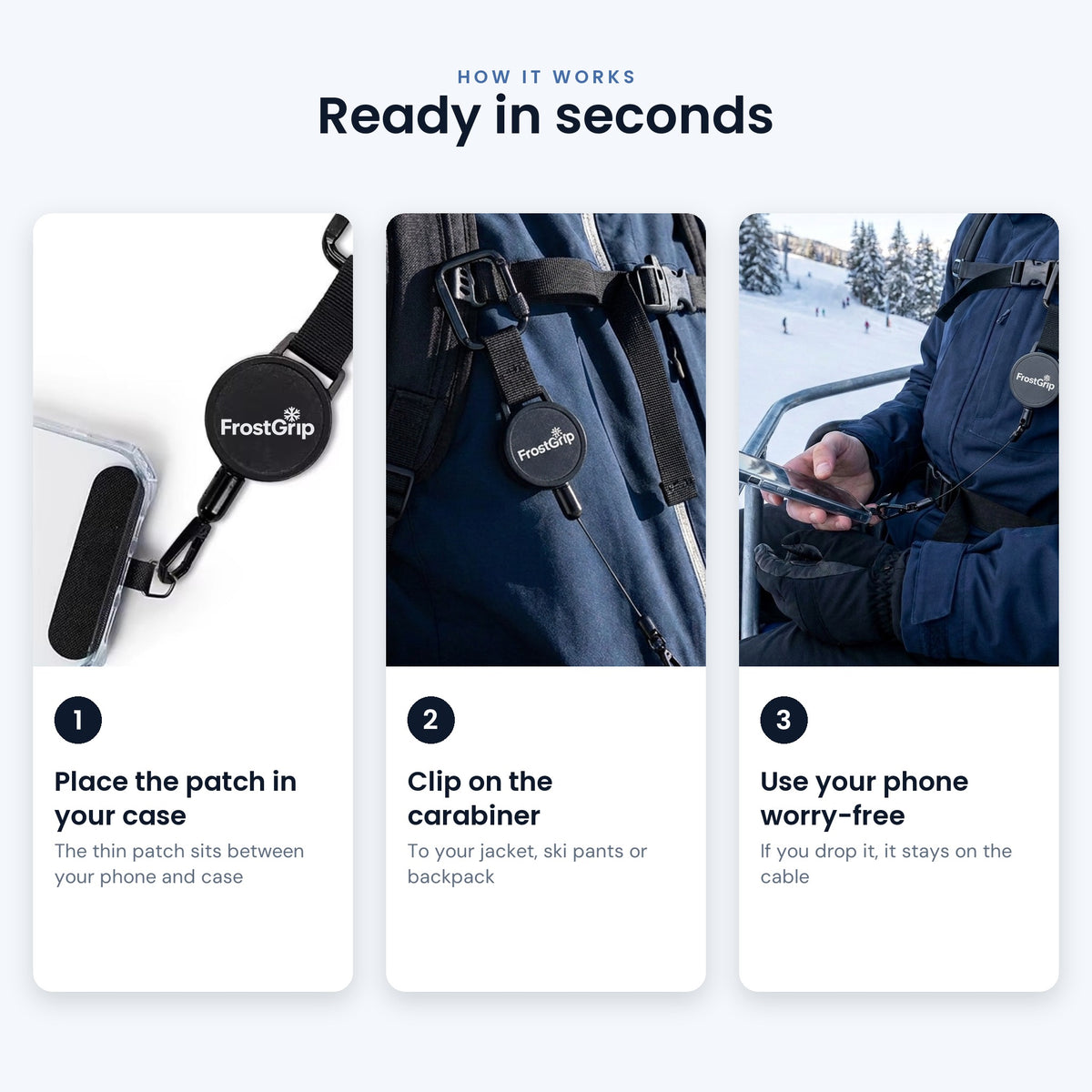 FrostGrip anti-drop phone tether