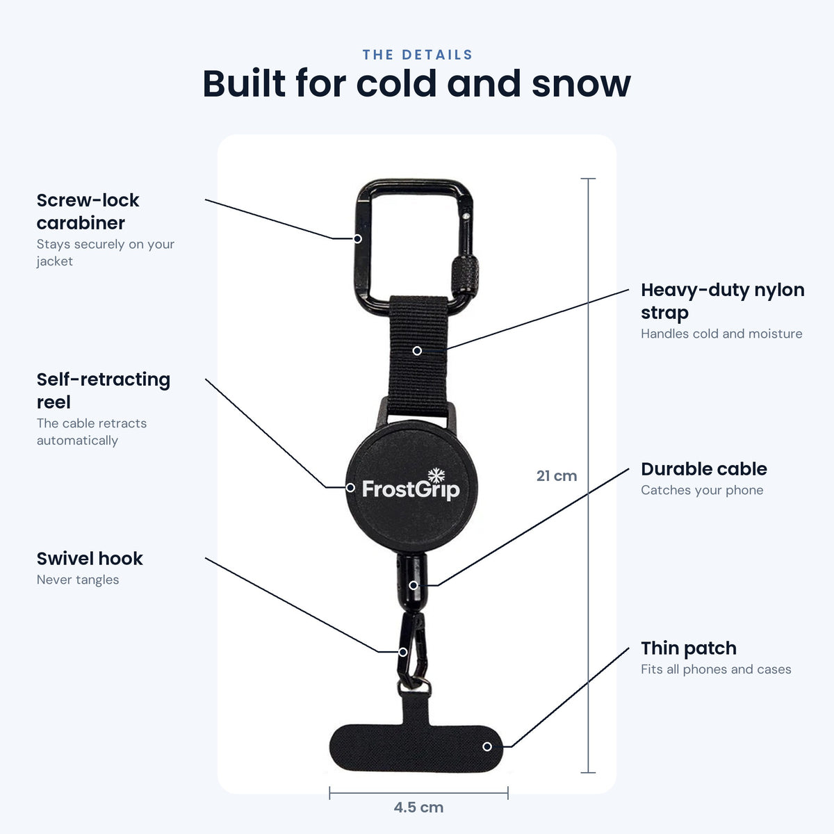 FrostGrip anti-drop phone tether